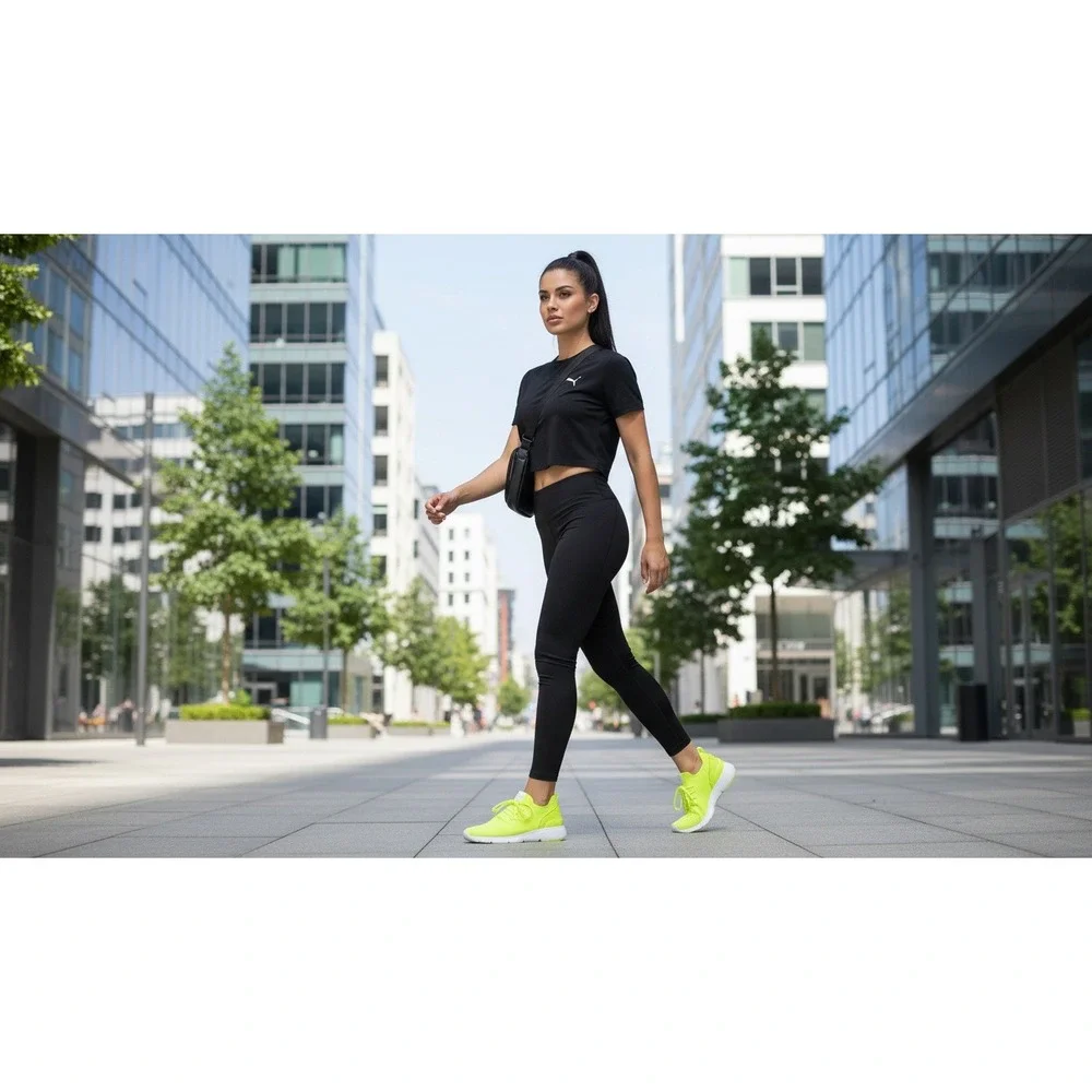 Michael Kors Kyla Trainer Neon Yellow Knit Sneakers 49T9KLFP4D Womens 5M